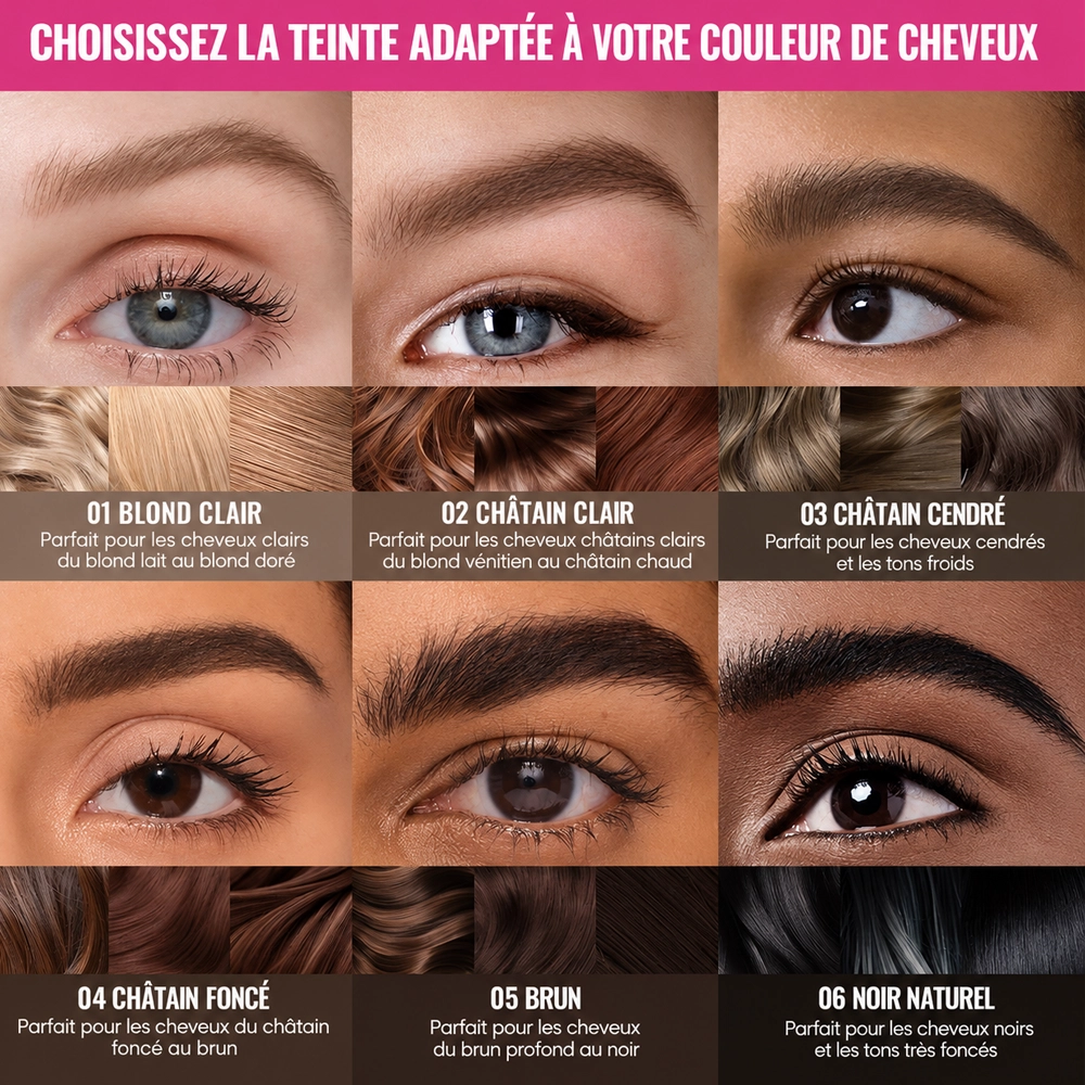 Choisir teinte Browlast selon couleur cheveux